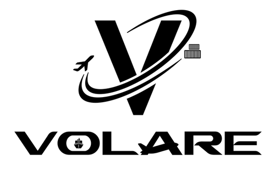 Versão preta do logotipo Volare Logística